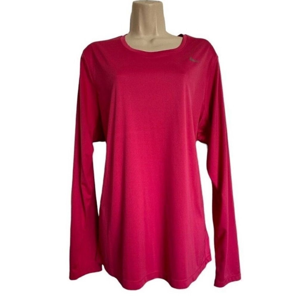 Nike NWT Womens Dri Fit Pink long sleeve running‎ shirt Size 1X